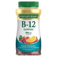 Nature's Bounty B-12 Raspberry, Mixed Berry & Orange Flavored Gummies Dietary Supplement, 160 count