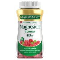 Nature's Bounty Magnesium Raspberry Flavored Gummies Dietary Supplement, 270 mg, 90 count