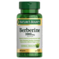 Nature's Bounty Herbal Health Berberine Dietary Supplement, 60 Count