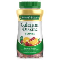 Nature's Bounty Calcium +D3+Zinc Gummies Dietary Supplement, 70 count, 70 Each