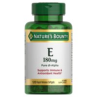 Nature's Bounty Vitamin E Pure dl-Alpha, Supports Antioxidant Health, 180mg, 120 Softgels