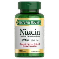 Nature's Bounty Niacin Inositol Hexanicotinate Capsules, 500 mg, 120 count