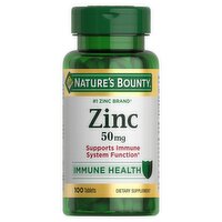 Nature's Bounty Zinc Dietary Supplement, 50 mg, 100 count, 100 Each