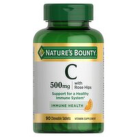 Nature's Bounty C with Rose Hips Vitamin Supplement, 500 mg, 90 count