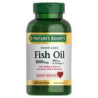 Nature's Bounty Odor-Less Fish Oil Dietary Supplement, 1000 mg, 220 count