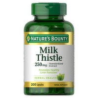 Nature's Bounty Milk Thistle Capsules, 250 mg, 200 count