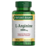 Nature's Bounty L-Arginine Tablets, 1000 mg, 50 count