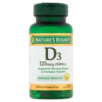 Nature's Bounty D3 Rapid Release Softgels, 125 mcg (5000 IU), 150 count