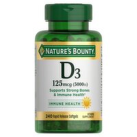  Nature's Bounty D3 Vitamin Supplement, 125 mcg, 240 count