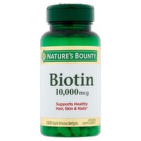 Nature's Bounty Biotin Rapid Release Softgels, 10,000 mcg, 120 count