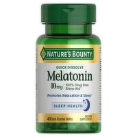 Nature's Bounty Quick Dissolve Melatonin Dietary Supplement, 10 mg, 45 count