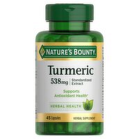 Nature's Bounty Turmeric Herbal Supplement, 538 mg, 45 count, 45 Each