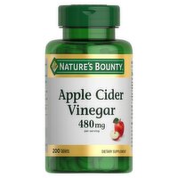 Nature's Bounty Apple Cider Vinegar Tablets, 480 mg, 200 count