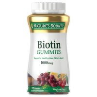 Nature's Bounty Biotin Grape, Orange & Cherry Flavored Dietary Supplement, 1000 mcg, 110 count, 110 Each