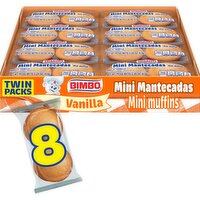Bimbo Mini Mantecadas Vanilla Mini Muffins Twin Packs, 2.2 oz, 8 count