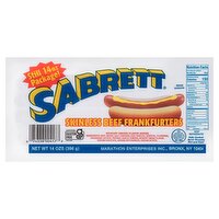 Sabrett Skinless Beef Frankfurters, 14 oz