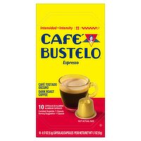 Café Bustelo Espresso Dark Roast Coffee Aluminum Capsules, 0.17 oz, 10 count