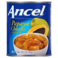 Ancel Papaya Chunks in Heavy Syrup, 34 oz