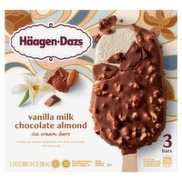 Häagen-Dazs Vanilla Milk Chocolate Almond Ice Cream Bars, 3 fl oz, 3 count