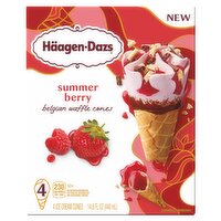 Häagen-Dazs Summer Berry Belgian Waffle Ice Cream Cones, 4 count, 14.8 fl oz