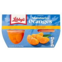 Libby's Premium Mandarin Oranges in Fruit Juice from Concentrate, 4 oz, 4 count