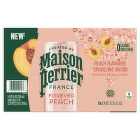 Maison Perrier Peach Flavored Sparkling Water, 11.15 fl oz, 8 count, 89.2 Fluid ounce