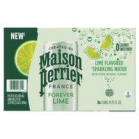 Maison Perrier Lime Flavored Sparkling Water, 11.15 fl oz, 8 count, 89.2 Fluid ounce