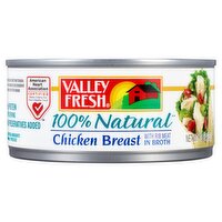 Valley Fresh 100% Natural Chicken Breast with Rib Meat in Broth, 10 oz, 10 Ounce