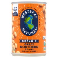 Westbrae Natural Organic No Salt Added Great Northern Beans, 15 oz