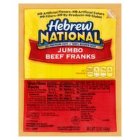 Hebrew National Jumbo Beef Franks, 4 count, 12 oz