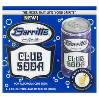 Barritis Non Alcoholic Club Soda, 7.5 fl oz, 4 count