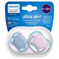 Philips Avent Ultra Air Orthodontic Pacifiers, 6-18 m, 2 count