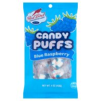 Red Bird Candy Puffs Blue Raspberry Handcrafted Candy, 4 oz
