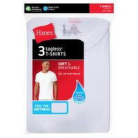 Hanes ComfortSoft White Tagless T-Shirts, 3 count, Small