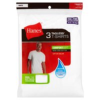 Hanes ComfortSoft White Tagless T-Shirts, 2XL, 3 count