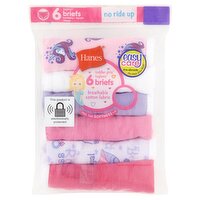 Hanes Toddler Girls' Tagless Briefs, 4T, 6 count