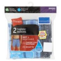 Hanes Soft & Breathable Tagless Boxers, L, 2 count