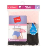 Hanes Cotton Tagless Briefs, Size 7, 3 count