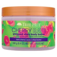 Tree Hut Cherry Rave Whipped Shea Body Butter, 8.4 oz, 8.4 Ounce