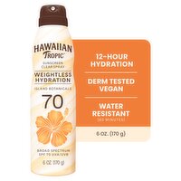 Hawaiian Tropic Weightless Hydration Broad Spectrum Sunscreen Clear Spray, SPF 70, 6 oz