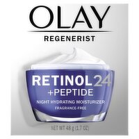 Olay Regenerist Retinol 24 + Peptide Night Face Moisturizer, Fragrance-Free 1.7 Fl Oz