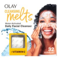 Olay Cleansing Melts + Vitamin C Water-Activated Daily Facial Cleanser, 32 count