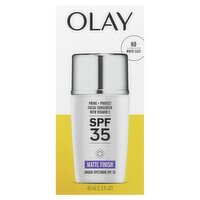 Olay Matte Finish Broad Spectrum Prime + Protect Facial Sunscreen with Vitamin C, SPF 35, 1.3 fl oz