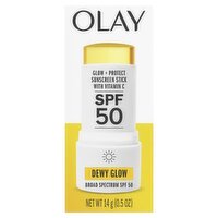 Olay Broad Spectrum Dewy Glow + Protect Sunscreen Stick with Vitamin C, SPF 50, 0.5 oz