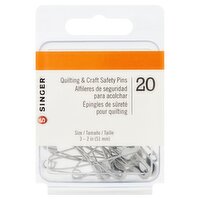 Singer Quilting & Craft Safety Pins, 20 count