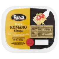 Rienzi Grated Romano Cheese, 8 oz