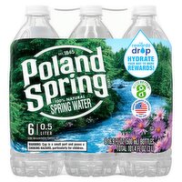 Poland Spring 100% Natural Spring Water, 16.9 fl oz, 6 count