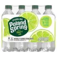 Poland Spring Lime Sparkling Water, 16.9 fl oz, 8 count