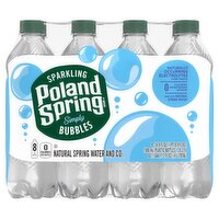 Poland Spring Sparkling Simply Bubbles Spring Water, 16.9 fl oz, 8 count