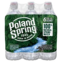 Poland Spring 100% Natural Spring Water, 23.7 fl oz, 6 count